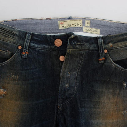 Acht Blue Wash Cotton Regular Straight Fit Jeans