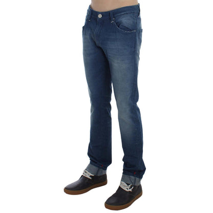 Acht Blue Wash Denim Cotton Stretch Slim Fit Jeans