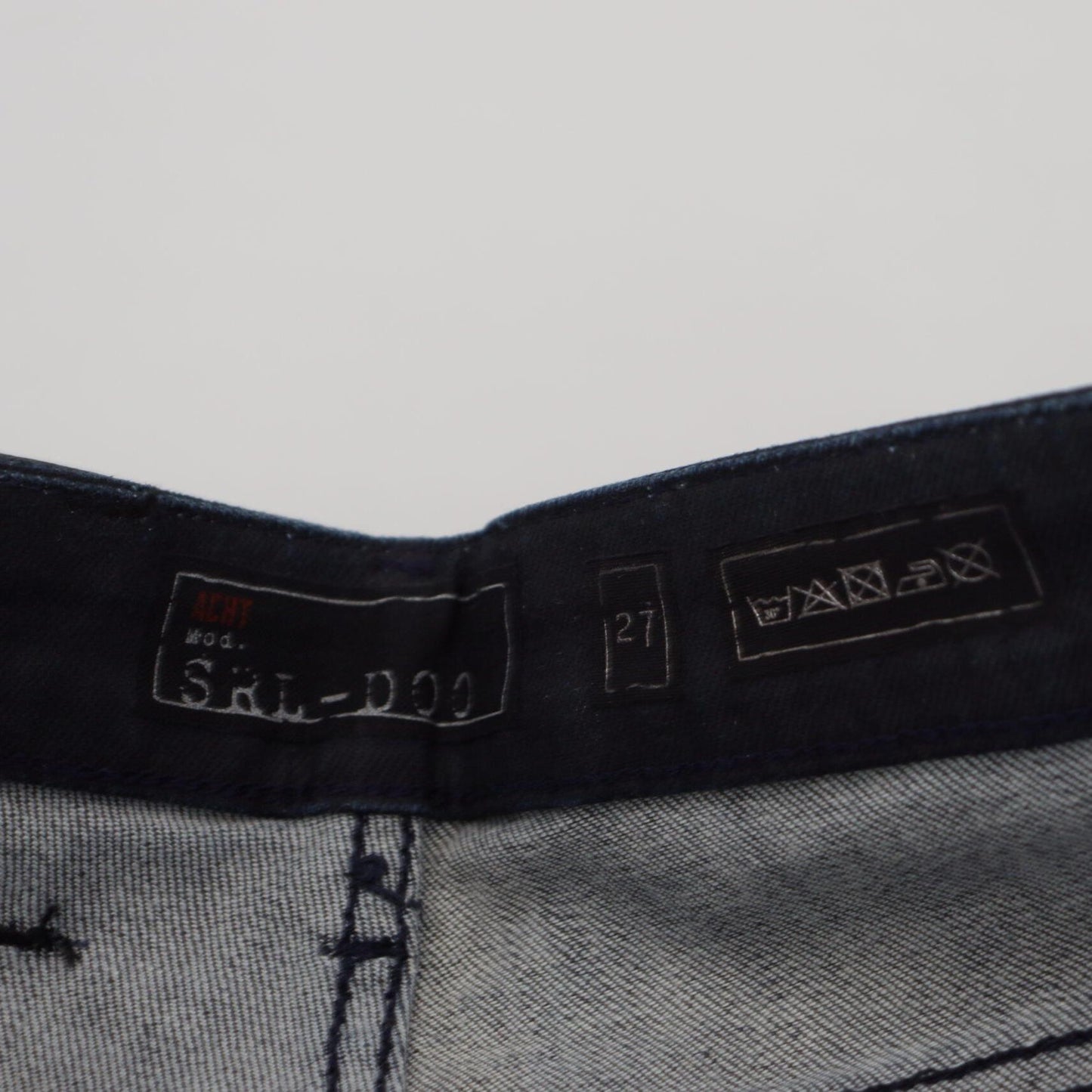 Acht Blue Washed Low Waist Slim Fit Cotton Denim Jeans