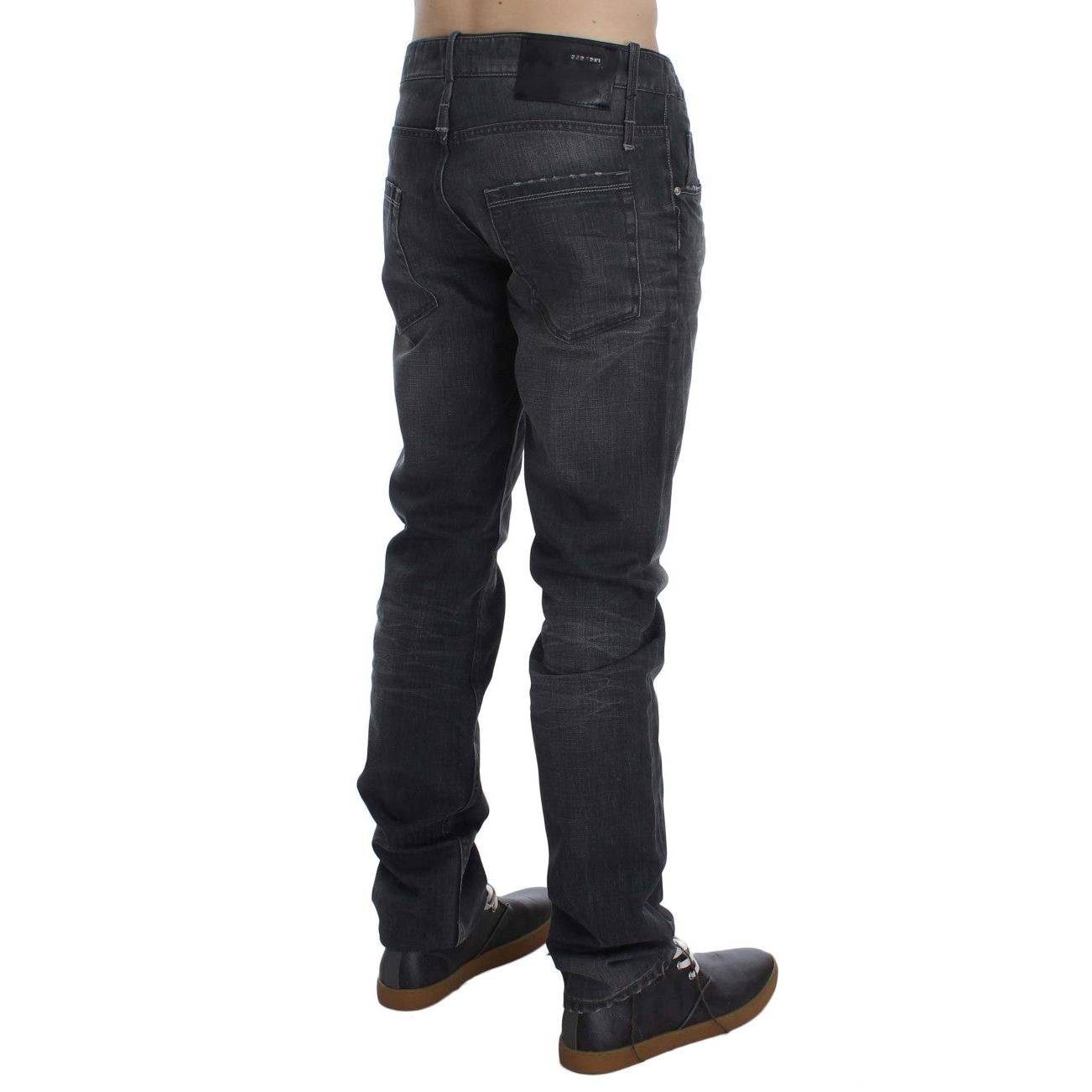 Acht Gray Cotton Regular Low Fit Jeans