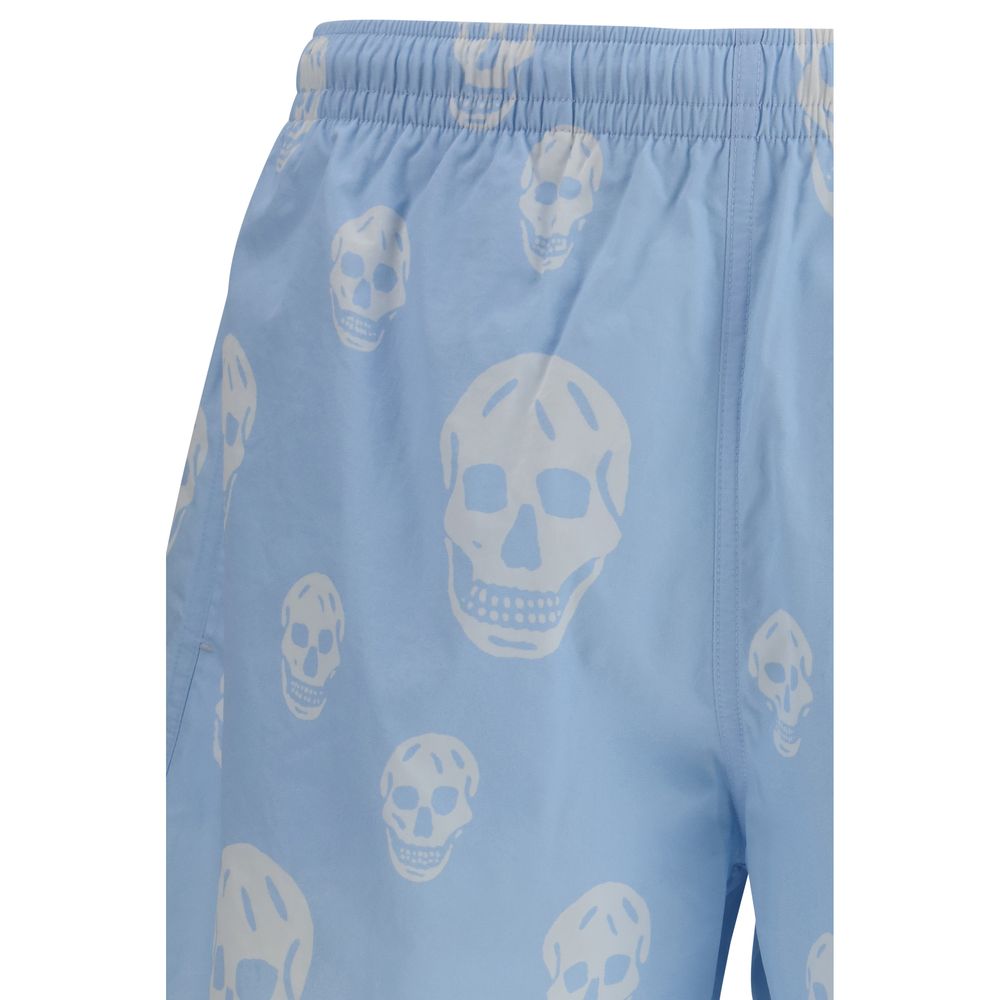 Alexander McQueen Light Blue Polyamide Bermuda Shorts