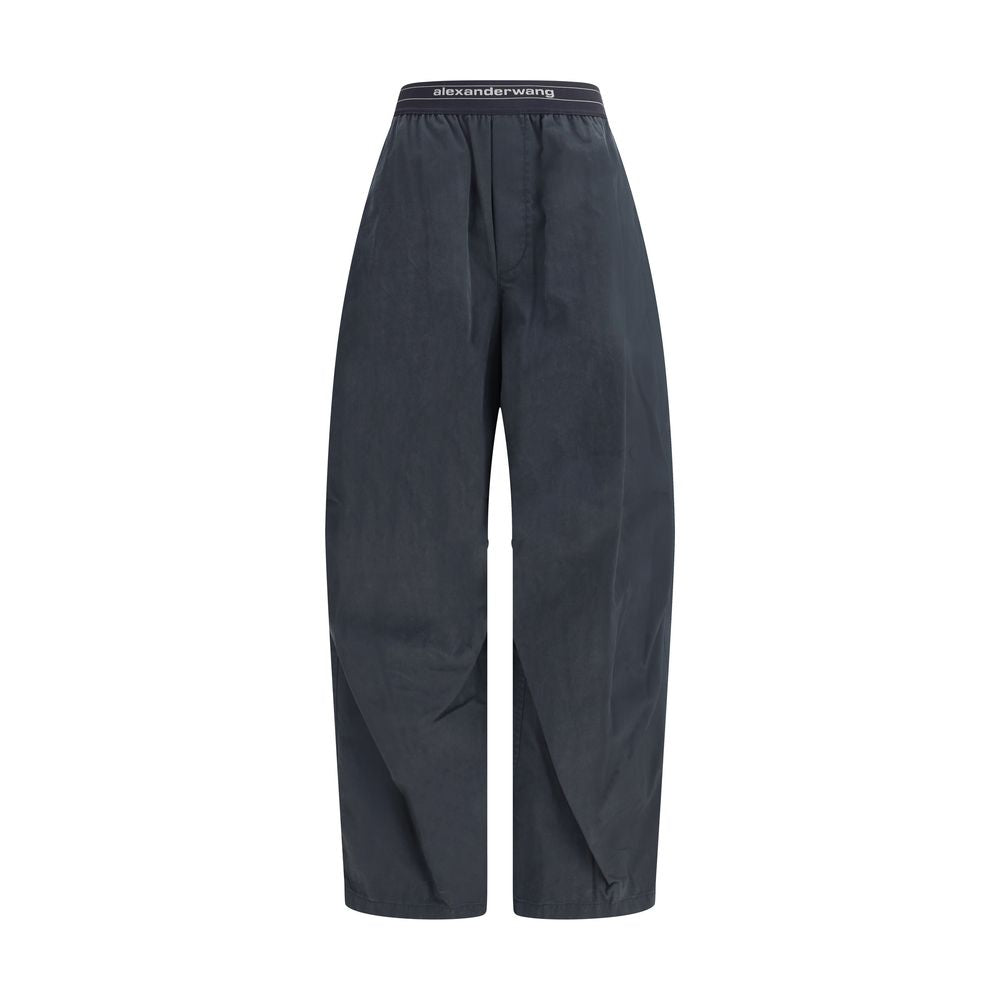 Alexander Wang Trousers with elastic waistband and contrasting jacquard logo