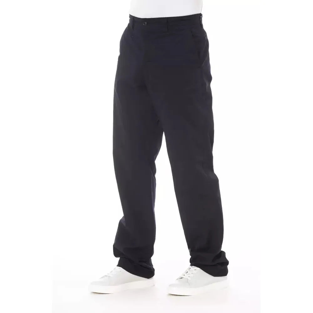 Alpha Studio Blue Cotton Men Pant