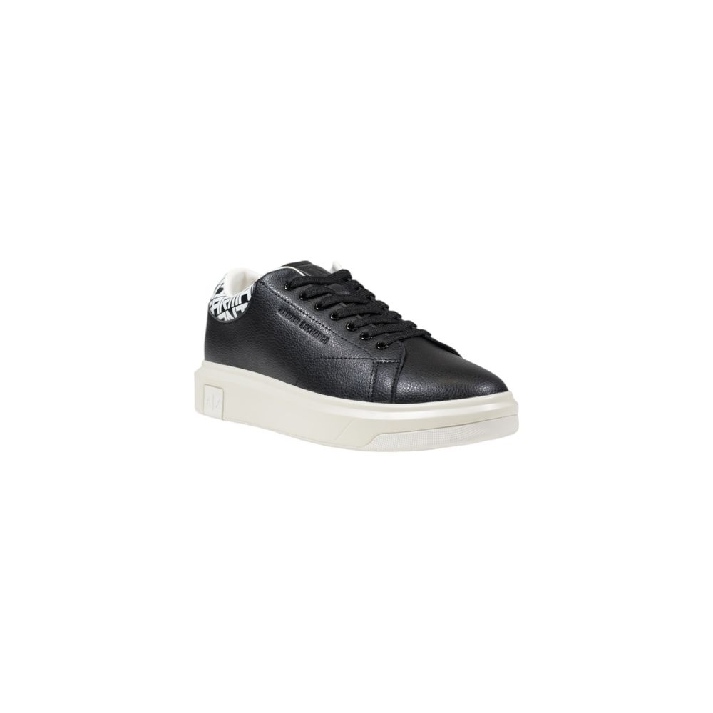 Armani Exchange Black And White Leather Sneakers