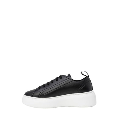 Armani Exchange Black Artificial Leather Sneakers