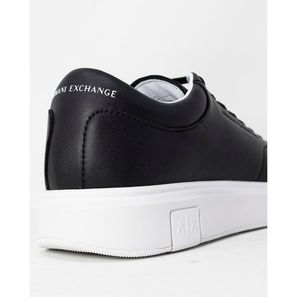 Armani Exchange Black Leather Sneakers