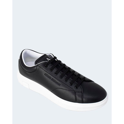 Armani Exchange Black Leather Sneakers