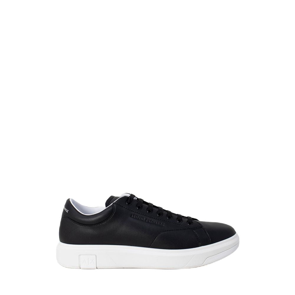 Armani Exchange Black Leather Sneakers