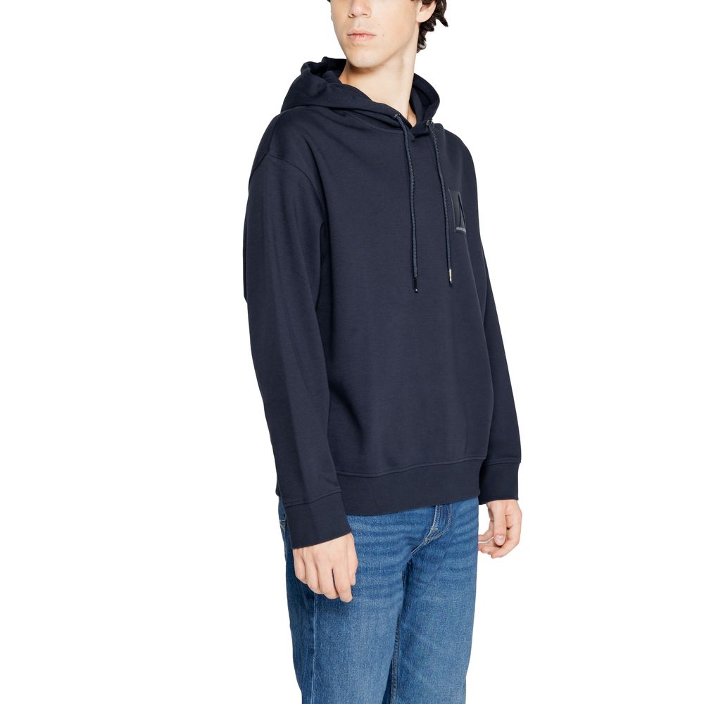 Armani Exchange Blue Cotton Hoody