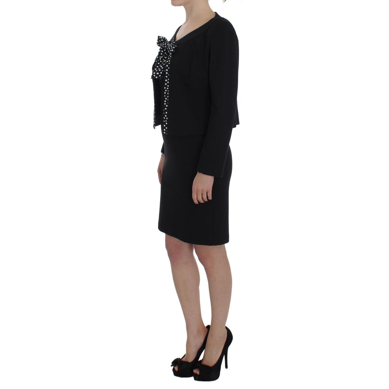 BENCIVENGA Black Stretch Sheath Dress & Sweater Set