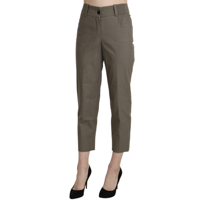 BENCIVENGA Gray High Waist Cropped Dress Trouser Pants