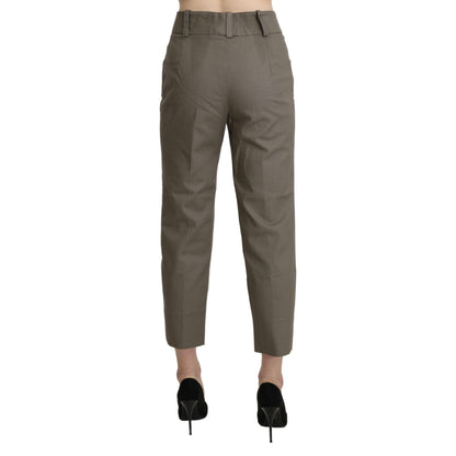 BENCIVENGA Gray High Waist Cropped Dress Trouser Pants