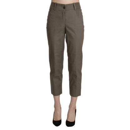 BENCIVENGA Gray High Waist Cropped Dress Trouser Pants