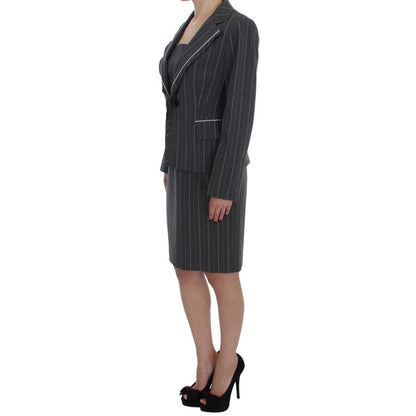 BENCIVENGA Gray Stretch Suit Sheath Dress & Blazer Set