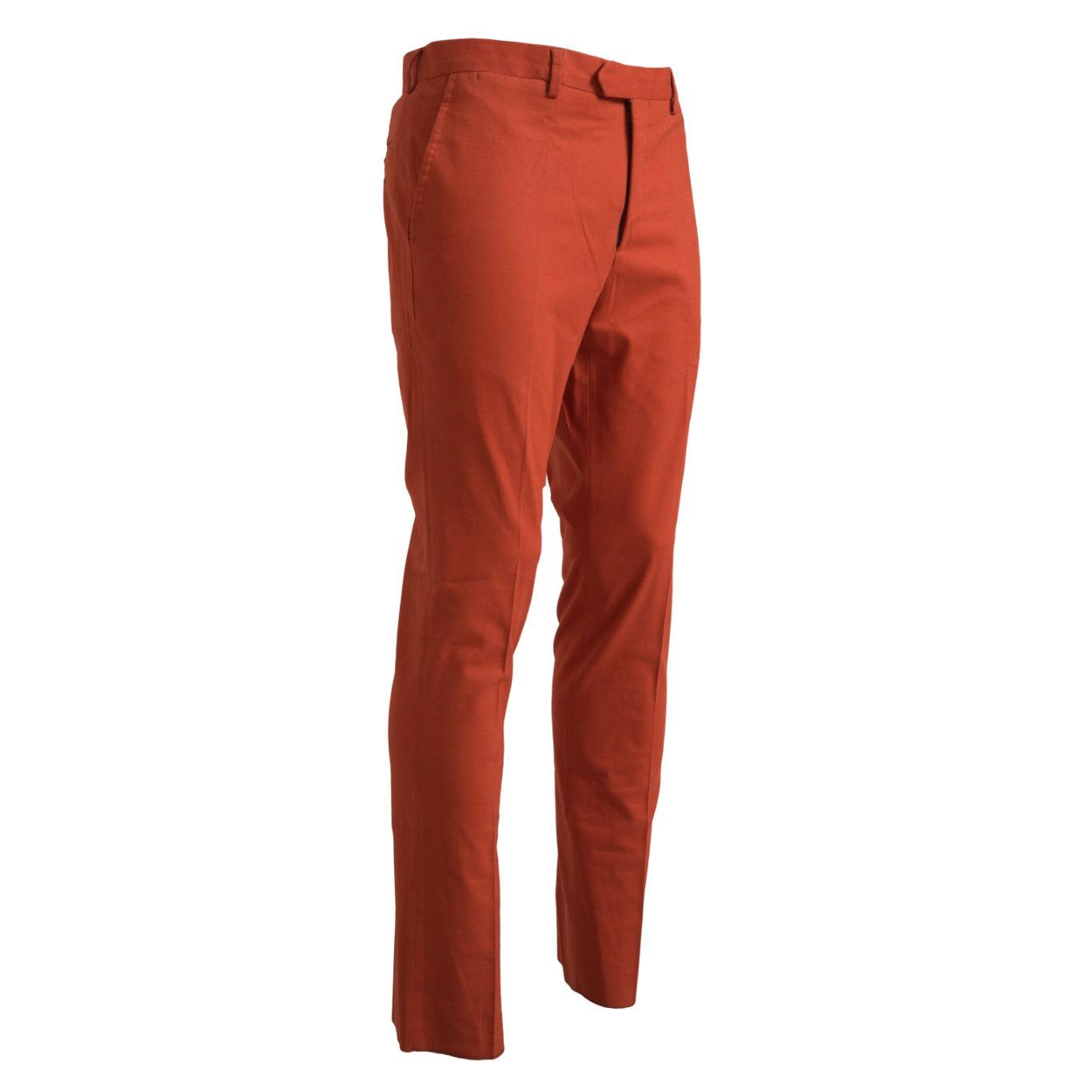 BENCIVENGA Orange Straight Fit Men Formal Trousers Pants