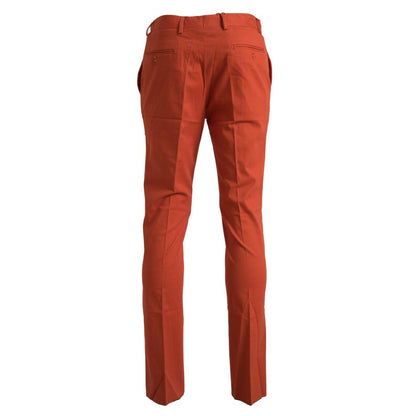 BENCIVENGA Orange Straight Fit Men Formal Trousers Pants