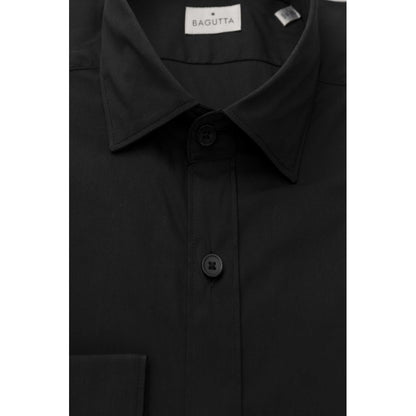 Bagutta Black Cotton Men's Shirt