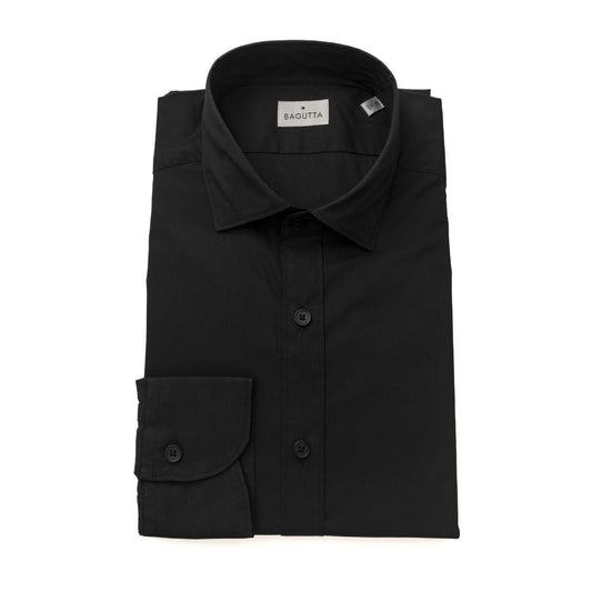 Bagutta Black Cotton Men's Shirt
