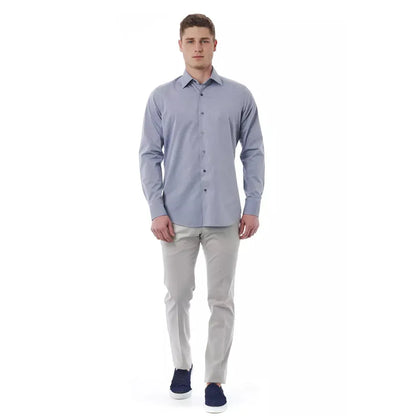 Bagutta Gray Cotton Men Shirt