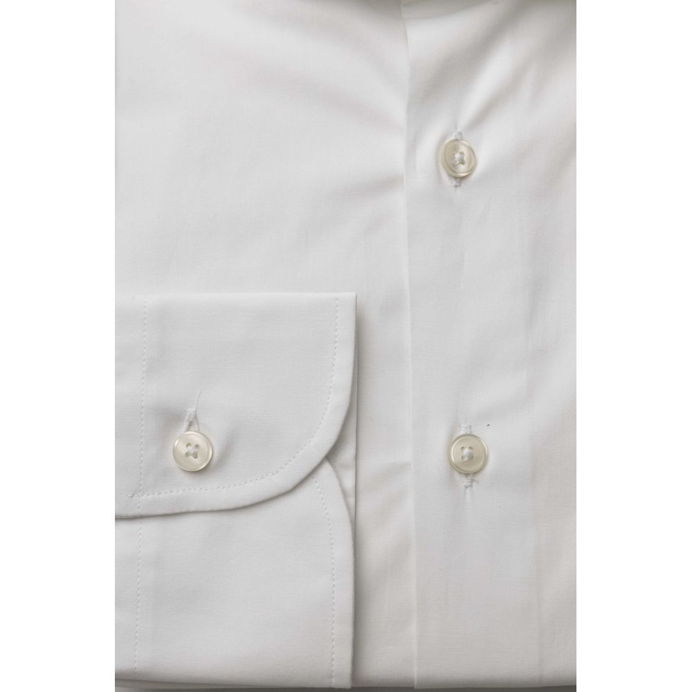 Bagutta White Cotton Men's Shirt with French Collar