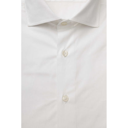 Bagutta White Cotton Men's Shirt with French Collar