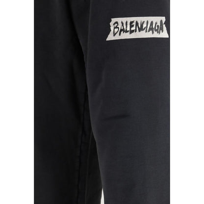 Balenciaga Black Cotton Casual Pants