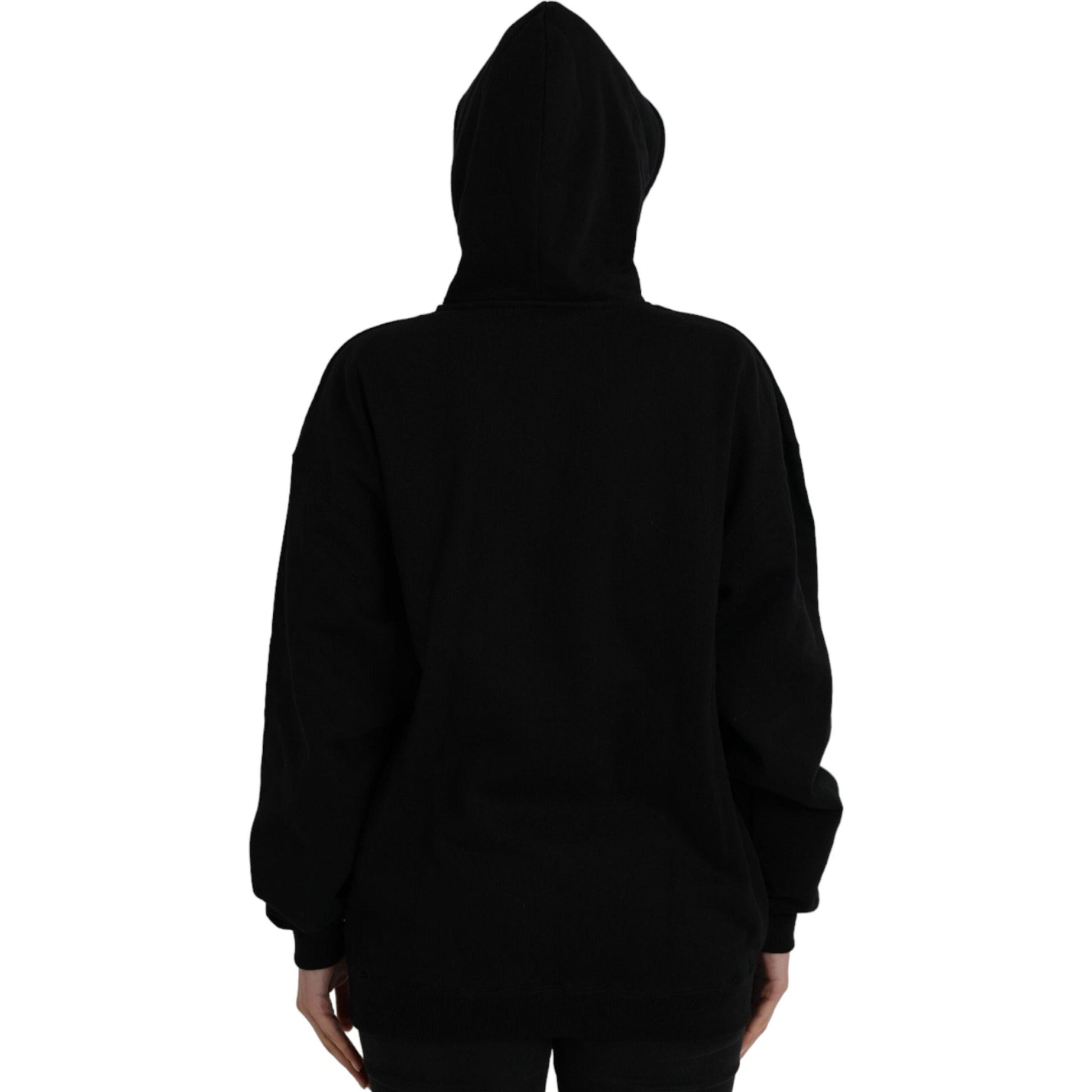 Balenciaga Black Cotton Logo Hooded Pullover Sweatshirt Sweater