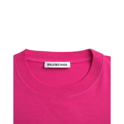 Balenciaga Pink Cotton Crew Neck Short Sleeves Tee T-shirt