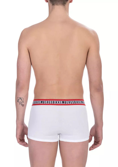 Bikkembergs White Cotton Men's Underwear Trunk Pair