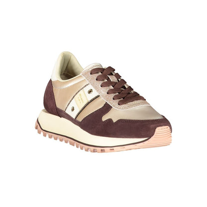Blauer Beige Leather Women Sneakers