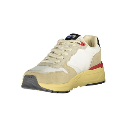 Blauer Beige Polyester Men Sneakers