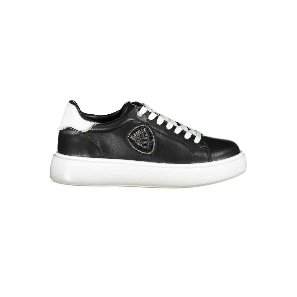 Blauer Black Leather Women Sneakers