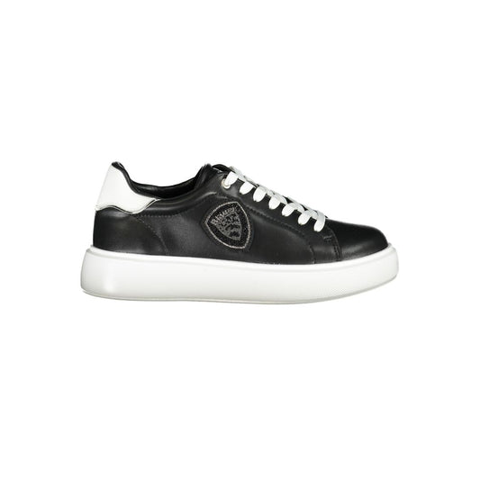 Blauer Black Leather Women Sneakers