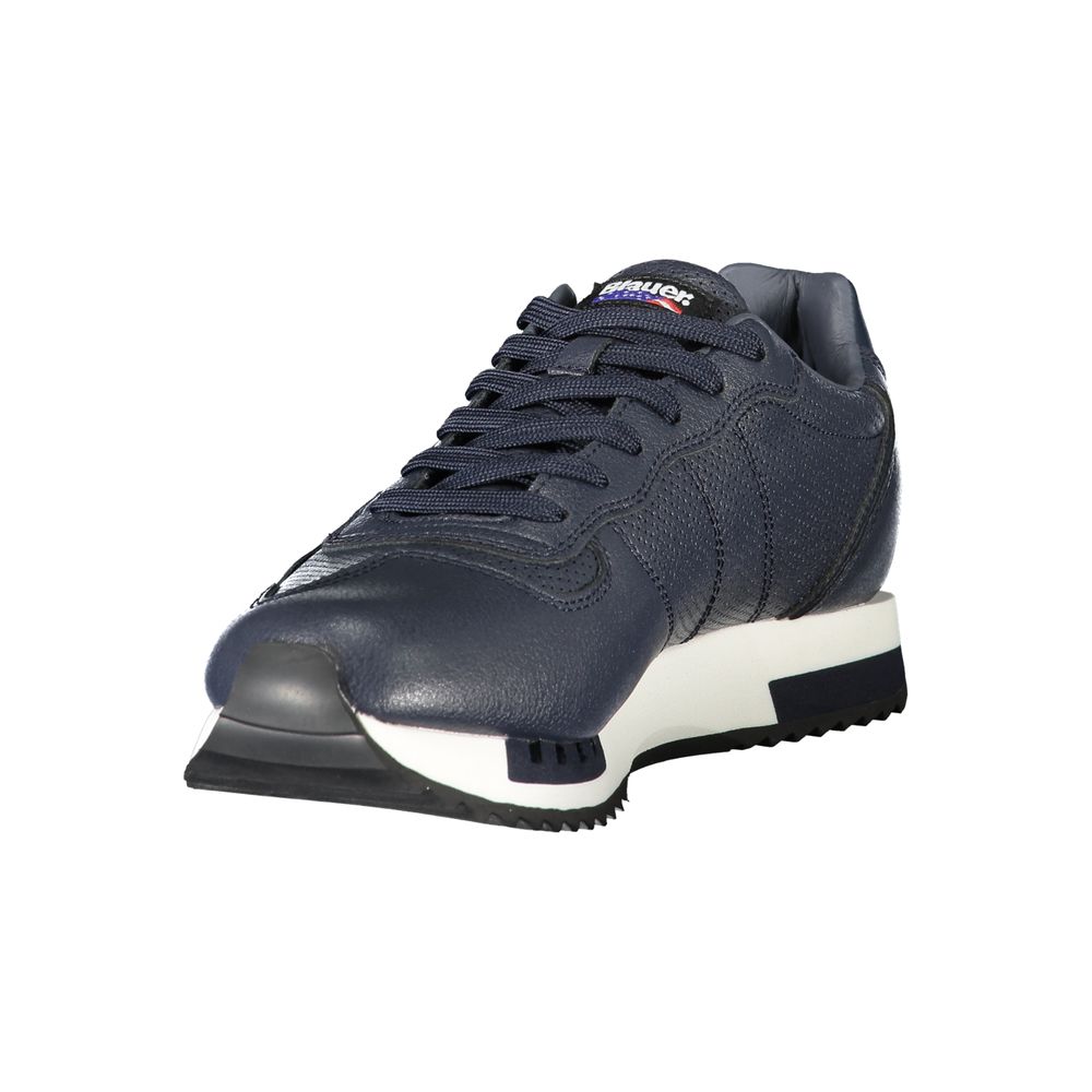Blauer Blue Leather Men Sneakers