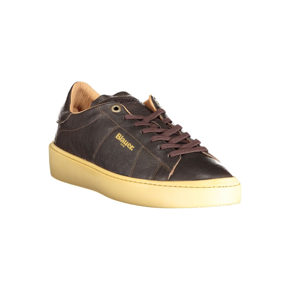 Blauer Brown Leather Men Sneakers