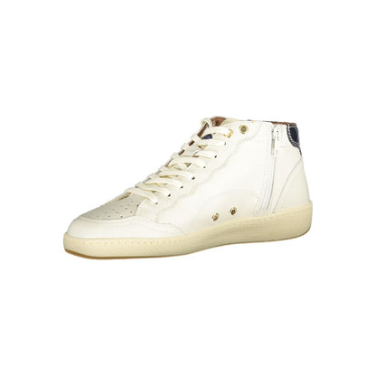 Blauer White Leather Men Sneakers