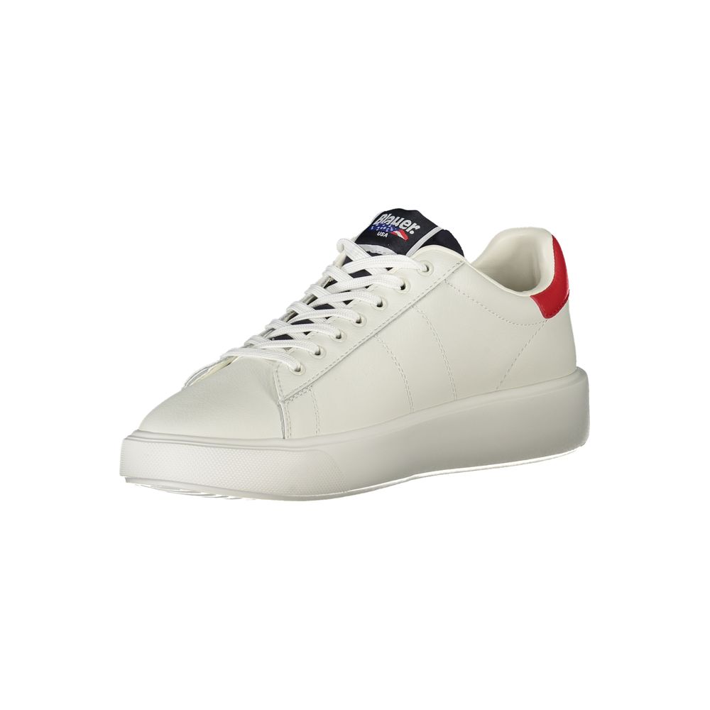 Blauer White Leather Men Sneakers