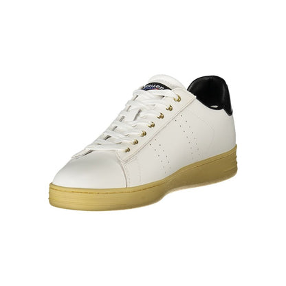 Blauer White Leather Men Sneakers