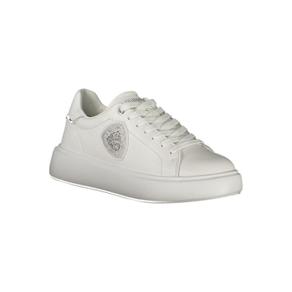 Blauer White Leather Women Sneakers