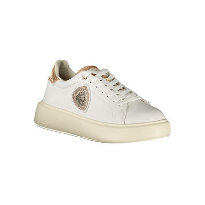 Blauer White Leather Women Sneakers
