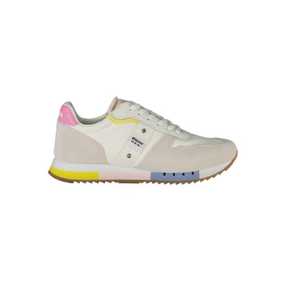 Blauer White Leather Women Sneakers