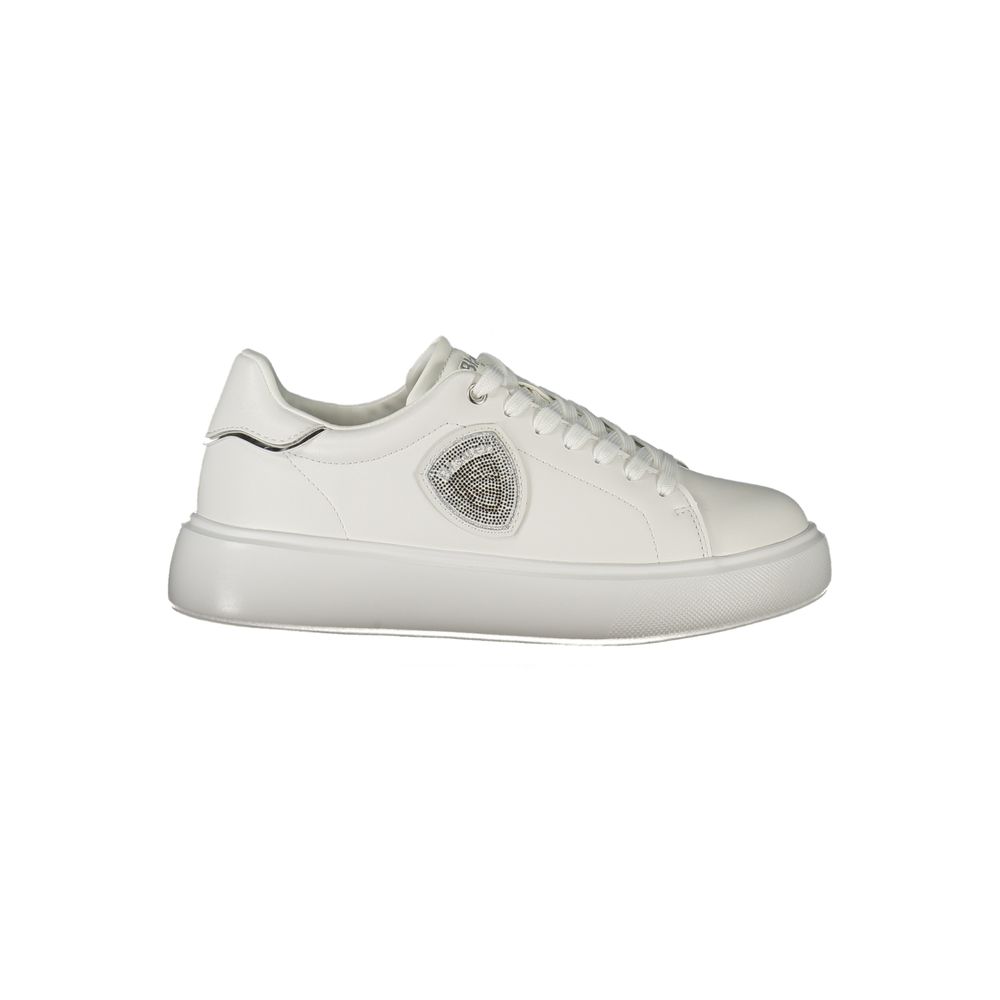 Blauer White Leather Women Sneakers