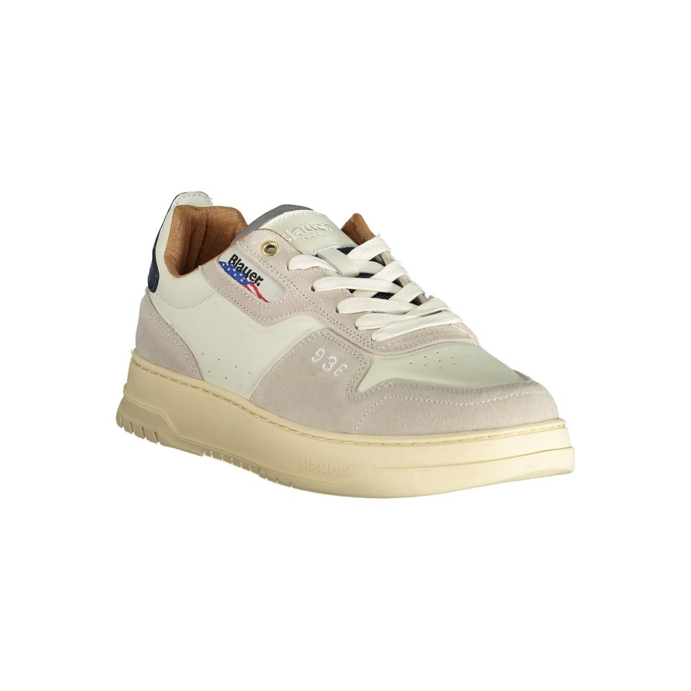 Blauer White Polyethylene Men Sneakers