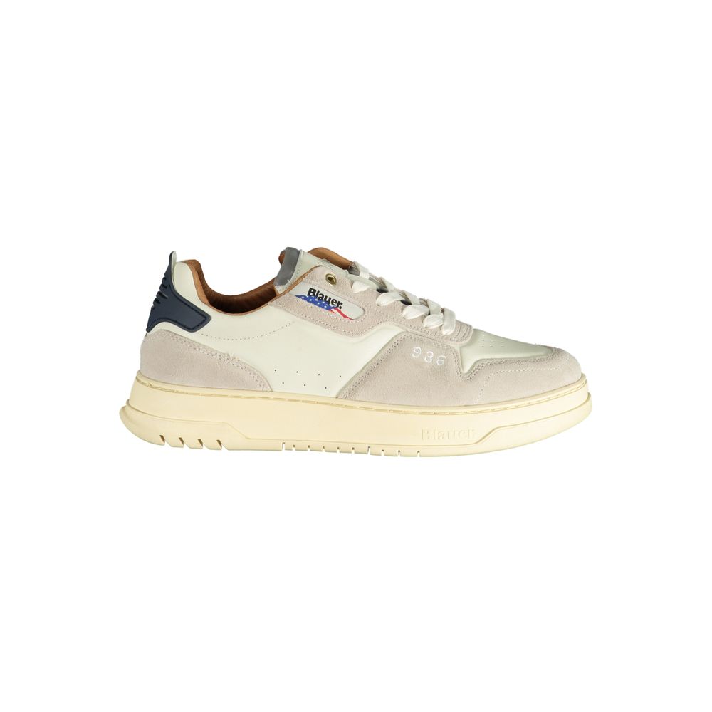 Blauer White Polyethylene Men Sneakers