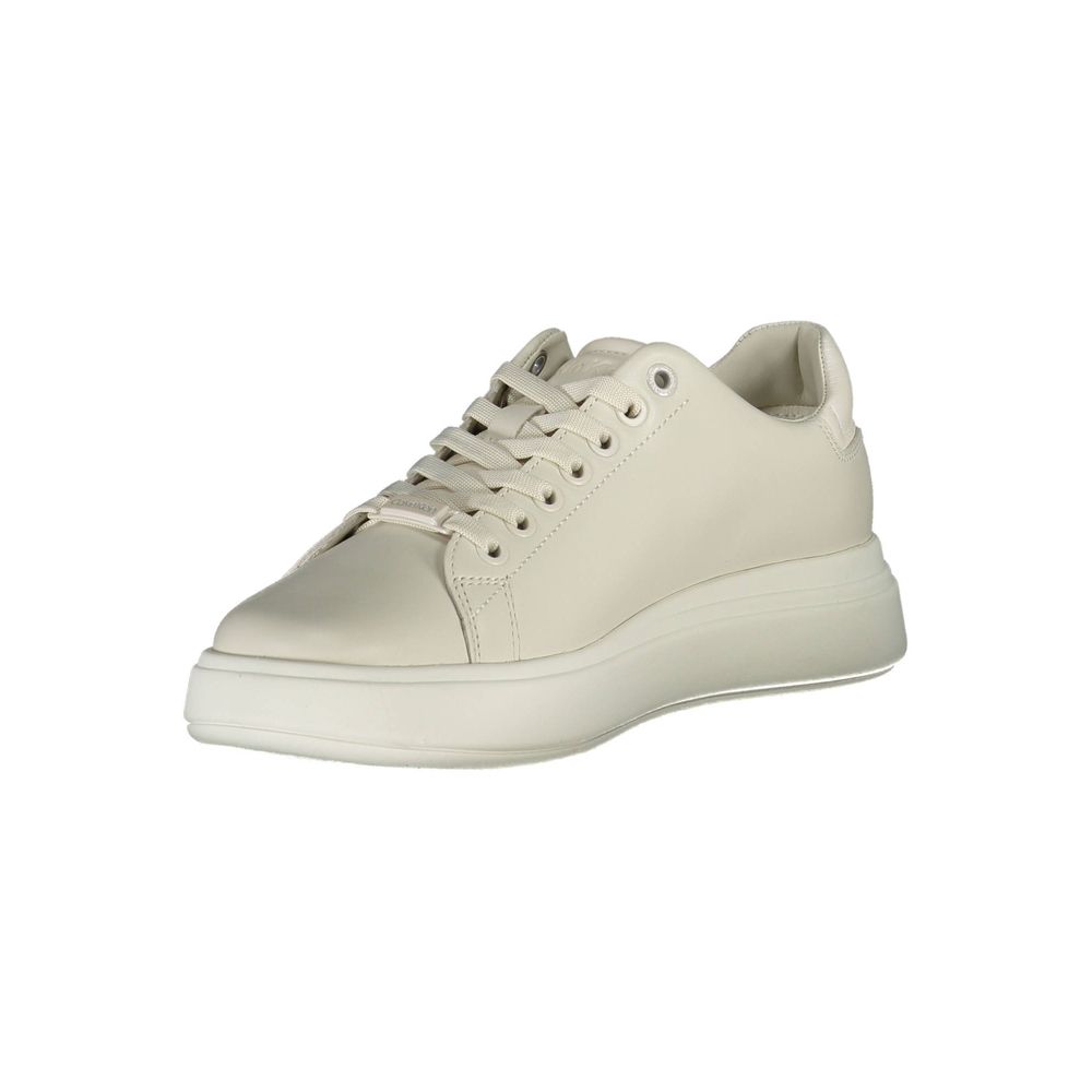Calvin Klein Beige Leather Women Sneakers