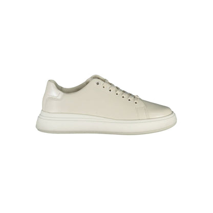 Calvin Klein Beige Leather Women Sneakers