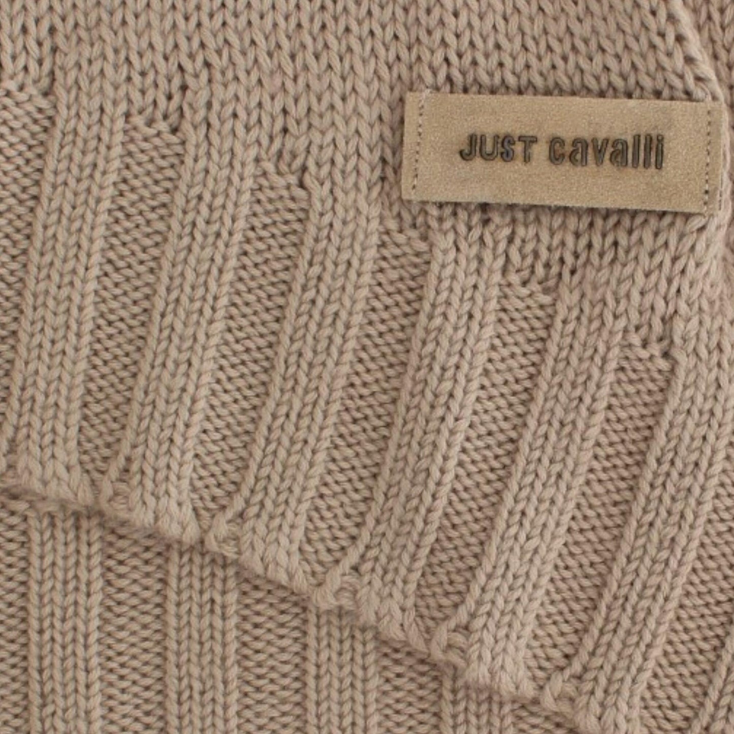 Cavalli Beige knitted wool sweater