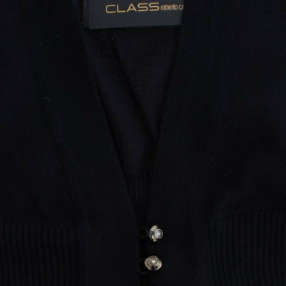 Cavalli Black cropped wool cardigan