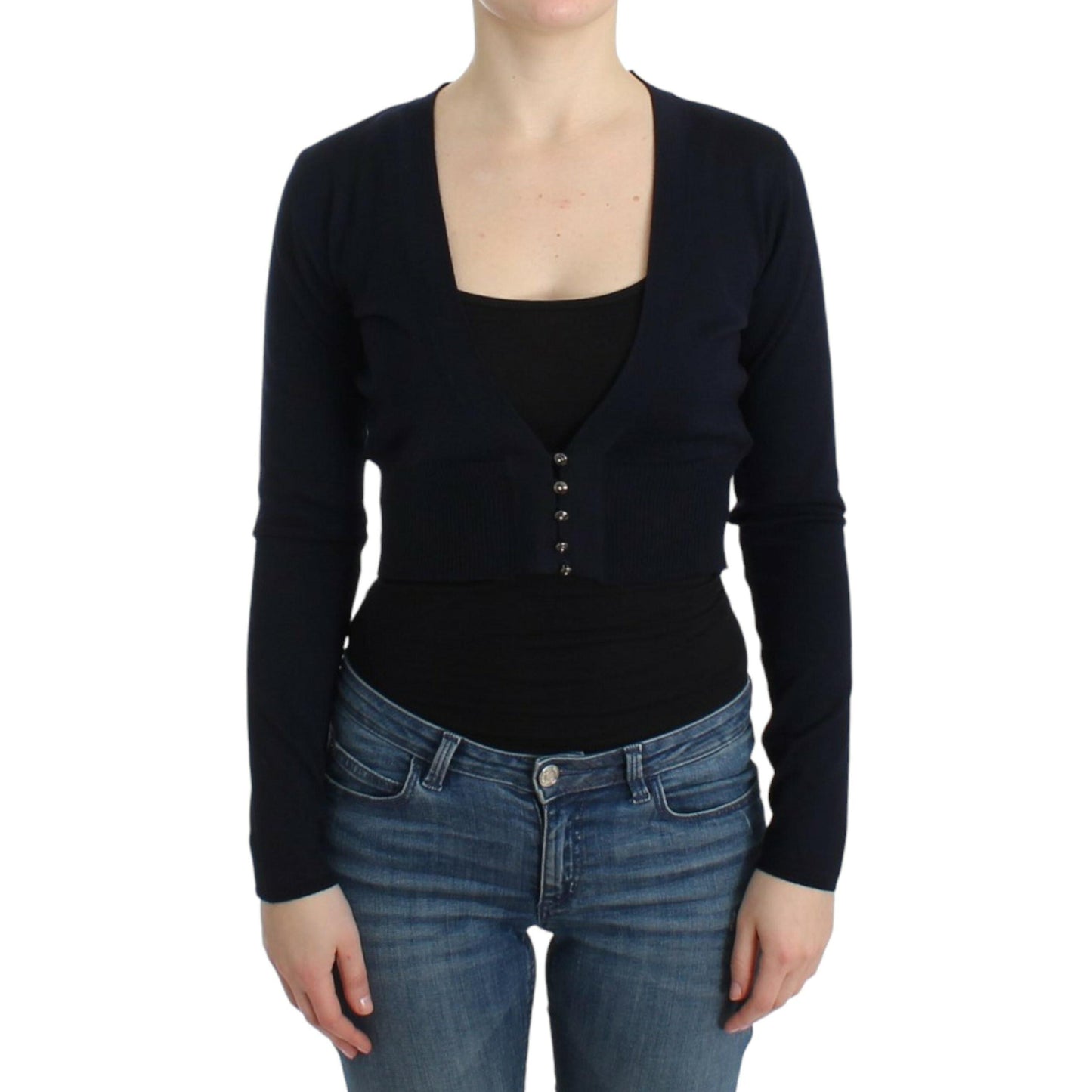 Cavalli Black cropped wool cardigan