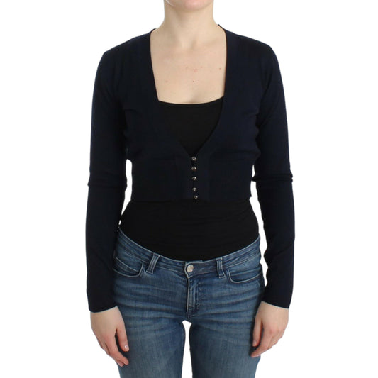 Cavalli Black cropped wool cardigan